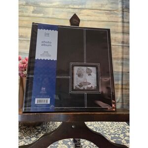 Love Nicole Black Faux Leather Photo Album 200 4x6 Pocket Sleeves